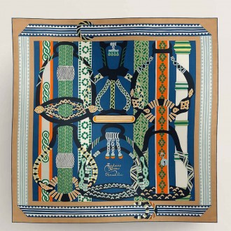 Hermes Multicolore Fantaisie d'Etriers Shawl 140 Hermes Multicolore Fantaisie d'Etriers Shawl 140