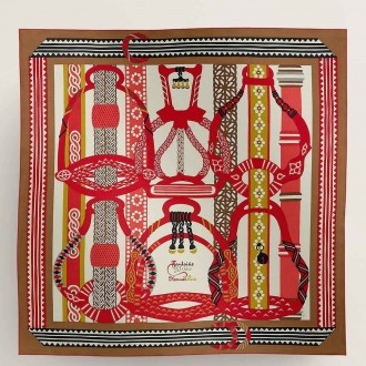 Hermes Noisette Fantaisie d'Etriers Shawl 140 Hermes Noisette Fantaisie d'Etriers Shawl 140