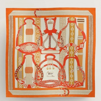 Hermes Orange Fantaisie d'Etriers Shawl 140 Hermes Orange Fantaisie d'Etriers Shawl 140