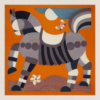 Hermes Orange Mon Premier Galop Shawl 140 Hermes Orange Mon Premier Galop Shawl 140