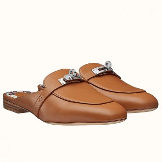 Hermes Oz Mule In Brown Leather Hermes Oz Mule In Brown Leather