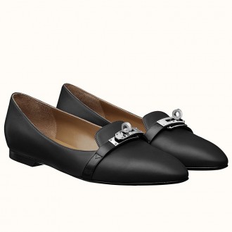 Hermes Pegase Ballerina In Black Leather Hermes Pegase Ballerina In Black Leather