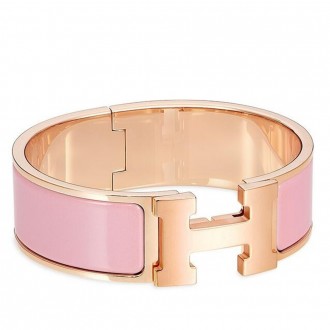 Hermes Pink Enamel Clic Clac H PM Bracelet Hermes Pink Enamel Clic Clac H PM Bracelet