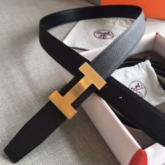 Hermes Quizz 32mm Reversible Belt In Cafe Clemence Leather Hermes Quizz 32mm Reversible Belt In Cafe Clemence Leather