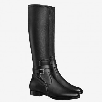 Hermes Soria Boots In Black Calfskin Leather Hermes Soria Boots In Black Calfskin Leather