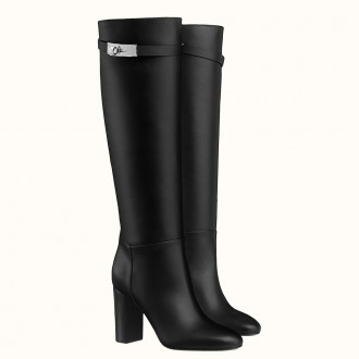 Hermes Story Boots In Black Calfskin Leather Hermes Story Boots In Black Calfskin Leather