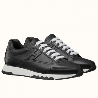 Hermes Trail Sneaker In Black Calfskin Leather Hermes Trail Sneaker In Black Calfskin Leather