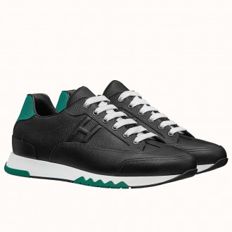 Hermes Trail Sneakers In Black Epsom Calfskin Hermes Trail Sneakers In Black Epsom Calfskin