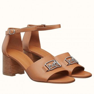 Hermes Viaggio 60MM Sandals In Brown Leather Hermes Viaggio 60MM Sandals In Brown Leather
