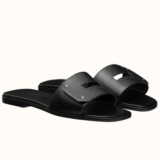 Hermes View Sandals In Black Calfskin leather Hermes View Sandals In Black Calfskin leather