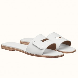 Hermes View Sandals In White Calfskin leather Hermes View Sandals In White Calfskin leather