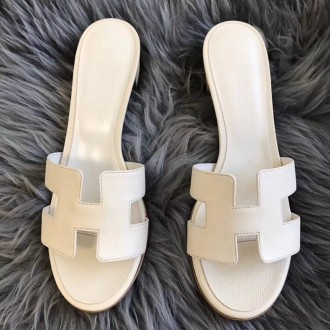 Hermes White Epsom Oasis Sandals Hermes White Epsom Oasis Sandals