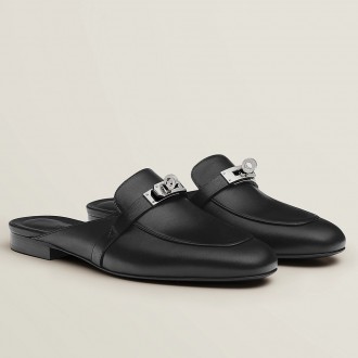 Hermes Women's Oz Mules in Black Leather Hermes Women's Oz Mules in Black Leather