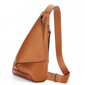 Loewe Anton Sling Bag in Brown Grained Calfskin Loewe Anton Sling Bag in Brown Grained Calfskin