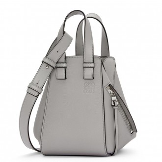Loewe Compact Hammock Bag in Pearl Grey Grained Calfskin Loewe Compact Hammock Bag in Pearl Grey Grained Calfskin