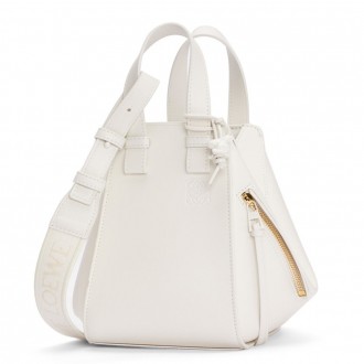 Loewe Compact Hammock Bag in White Satin Calfskin Loewe Compact Hammock Bag in White Satin Calfskin