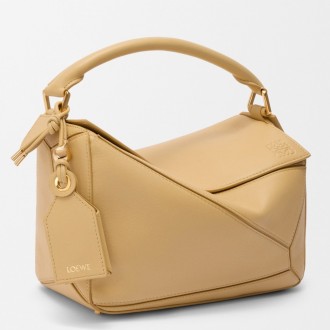 Loewe Featherlight Puzzle Small Bag in Dark Butter Nappa Lambskin Loewe Featherlight Puzzle Small Bag in Dark Butter Nappa Lambskin