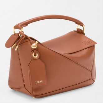 Loewe Featherlight Puzzle Small Bag in Pecan Nappa Lambskin Loewe Featherlight Puzzle Small Bag in Pecan Nappa Lambskin