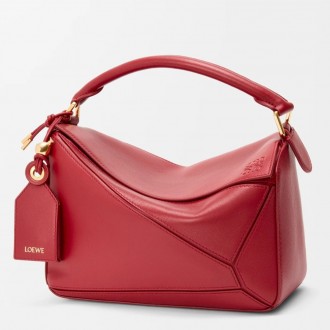 Loewe Featherlight Puzzle Small Bag in Red Nappa Lambskin Loewe Featherlight Puzzle Small Bag in Red Nappa Lambskin