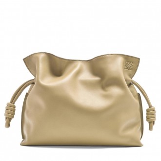 Loewe Flamenco Clutch Bag In Clay Green Calfskin Loewe Flamenco Clutch Bag In Clay Green Calfskin