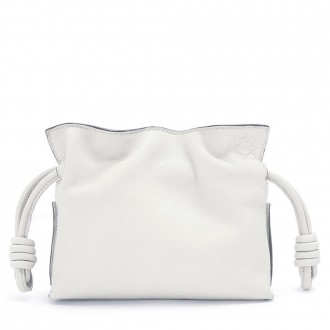 Loewe Flamenco Nano Clutch In White Nappa Leather