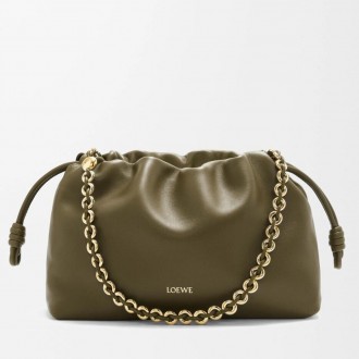 Loewe Flamenco Purse in Dark Khaki Nappa Lambskin