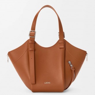 Loewe Hammock Flip Bag in Brown Calfskin