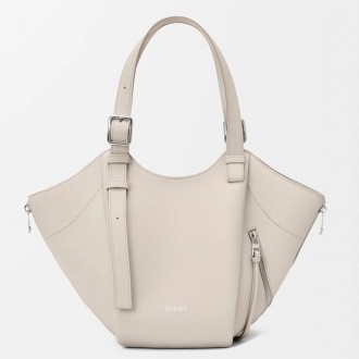 Loewe Hammock Flip Bag in Light Ghost Calfskin