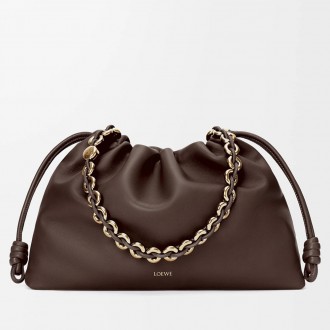 Loewe Large Flamenco Purse in Dark Chestnut Nappa Lambskin