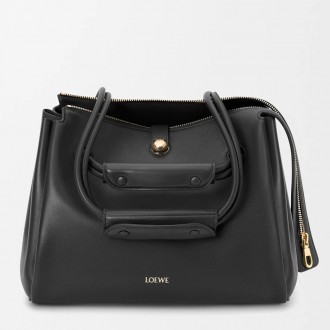 Loewe Madrid Medium Bag in Black Supple Calfskin