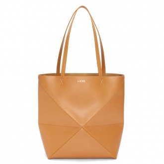 Loewe Medium Puzzle Fold Tote Bag in Tan Calfskin Loewe Medium Puzzle Fold Tote Bag in Tan Calfskin