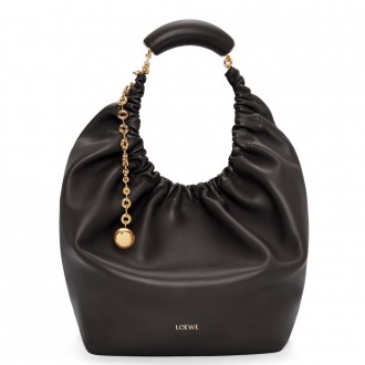 Loewe Medium Squeeze Bag in Black Nappa Lambskin Loewe Medium Squeeze Bag in Black Nappa Lambskin
