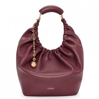 Loewe Medium Squeeze Bag in Bordeaux Nappa Lambskin Loewe Medium Squeeze Bag in Bordeaux Nappa Lambskin