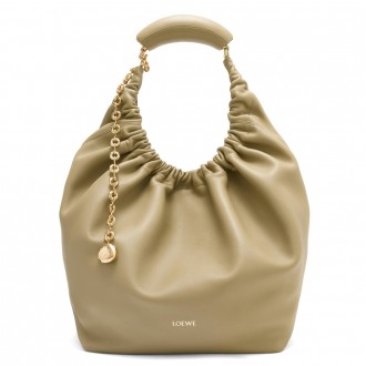 Loewe Medium Squeeze Bag in Clay Green Nappa Lambskin Loewe Medium Squeeze Bag in Clay Green Nappa Lambskin