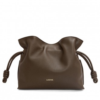 Loewe Mini Flamenco Clutch Bag in Chocolate Nappa Calfskin Loewe Mini Flamenco Clutch Bag in Chocolate Nappa Calfskin