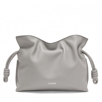 Loewe Mini Flamenco Clutch Bag in Pearl Grey Nappa Calfskin Loewe Mini Flamenco Clutch Bag in Pearl Grey Nappa Calfskin