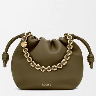 Loewe Mini Flamenco Purse Bag in Dark Khaki Nappa Lambskin Loewe Mini Flamenco Purse Bag in Dark Khaki Nappa Lambskin