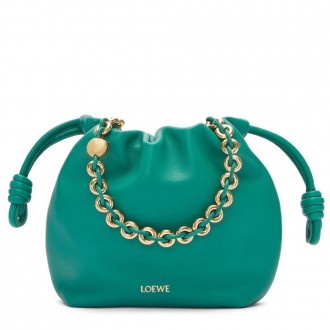 Loewe Mini Flamenco Purse Bag in Green Nappa Lambskin Loewe Mini Flamenco Purse Bag in Green Nappa Lambskin