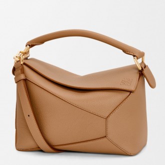 Loewe Puzzle Small Bag in Toffee Soft Grained Leather