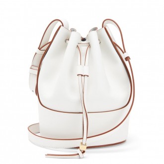 Loewe Small Balloon Bucket Bag In White Calfskin Loewe Small Balloon Bucket Bag In White Calfskin