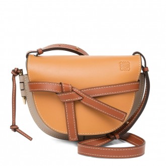 Loewe Small Gate Bag In Amber/Grey Soft Calfskin Loewe Small Gate Bag In Amber/Grey Soft Calfskin