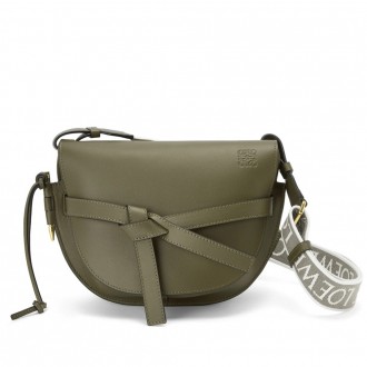 Loewe Small Gate Bag In Green Calfskin and Jacquard Loewe Small Gate Bag In Green Calfskin and Jacquard