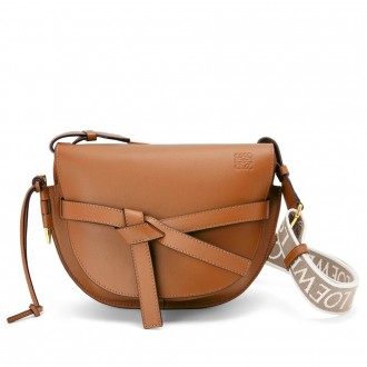 Loewe Small Gate Bag In Tan Calfskin and Jacquard Loewe Small Gate Bag In Tan Calfskin and Jacquard