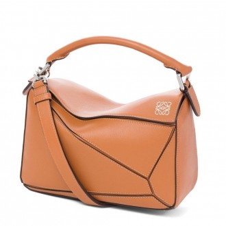 Loewe Small Puzzle Bag In Brown Calfskin Leather Loewe Small Puzzle Bag In Brown Calfskin Leather