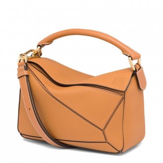Loewe Small Puzzle Bag In Tan Grained Calfskin Loewe Small Puzzle Bag In Tan Grained Calfskin
