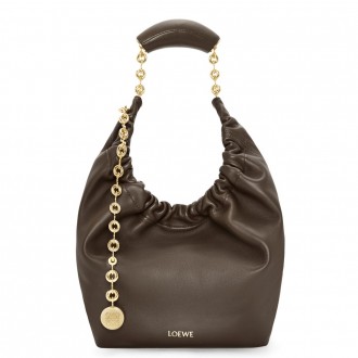 Loewe Small Squeeze Bag in Chocolate Nappa Lambskin Loewe Small Squeeze Bag in Chocolate Nappa Lambskin