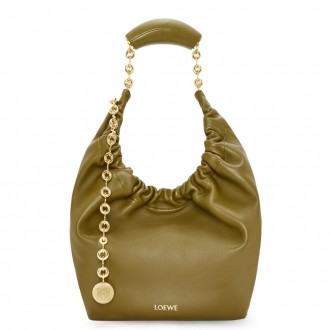 Loewe Small Squeeze Bag in Olive Nappa Lambskin Loewe Small Squeeze Bag in Olive Nappa Lambskin
