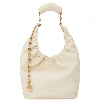 Loewe Small Squeeze Bag in White Nappa Lambskin Loewe Small Squeeze Bag in White Nappa Lambskin