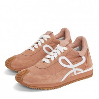Loewe Women's Flow Runner Sneakers in Powder Nylon and Suede Loewe Women's Flow Runner Sneakers in Powder Nylon and Suede