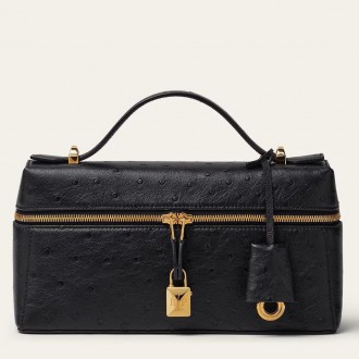 Loro Piana Extra Bag L23 in Black Ostrich Leather Loro Piana Extra Bag L23 in Black Ostrich Leather